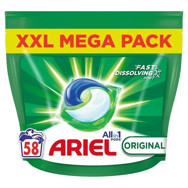 Ariel All in1 Pods Washing Capsules Original 58 Washes   58 per pack