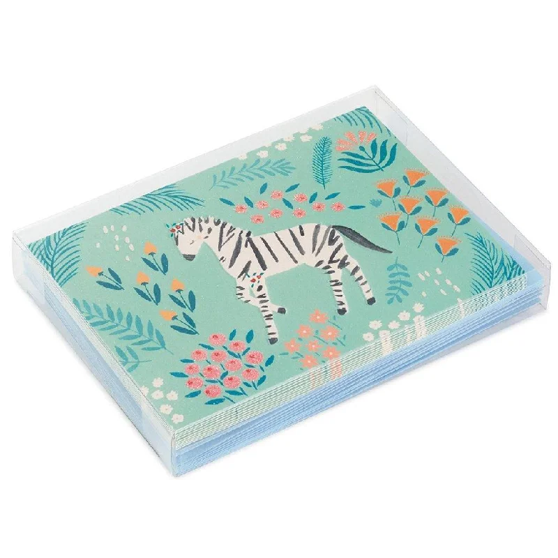 Hallmark : Zebra and Flowers Blank Note Cards, Pack of 10