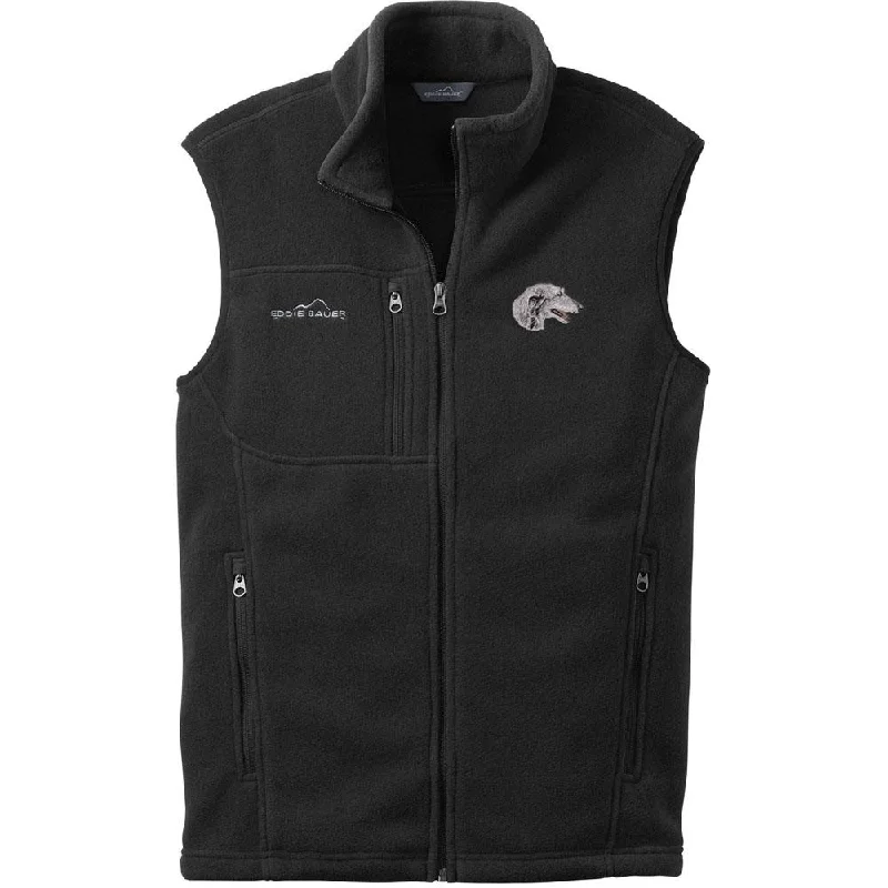 Scottish Deerhound Embroidered Mens Fleece Vest