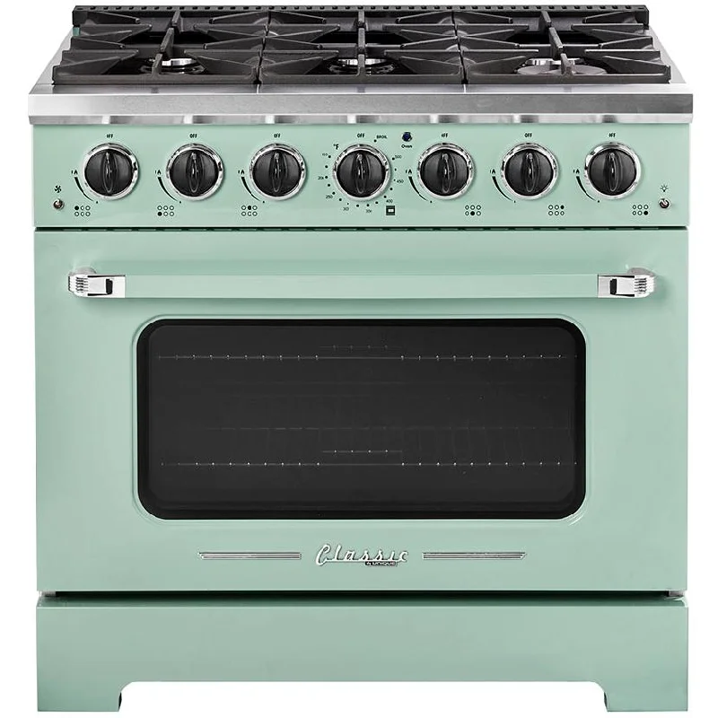 Unique Appliances 36-inch Freestanding Classic Retro Gas Range with Pro Convection UGP-36CR LG