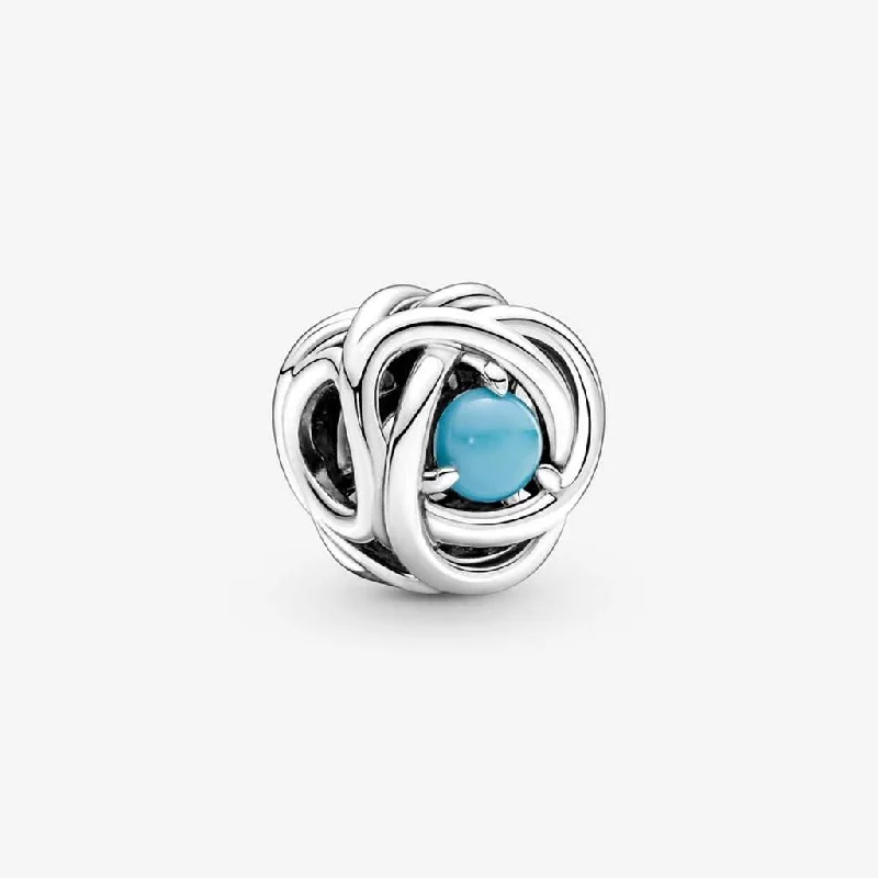 PANDORA : December Turquoise Blue Eternity Circle Charm