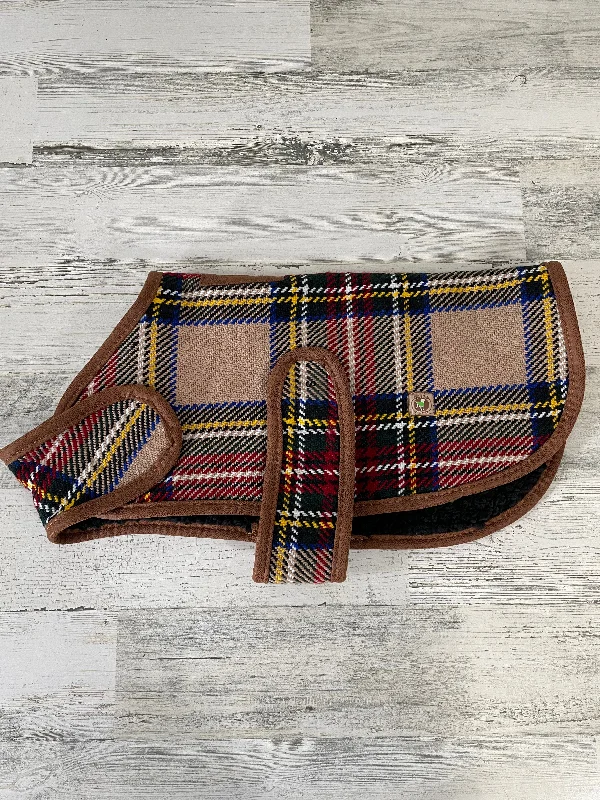 Chilly Dog Tan Tartan Blanket Coat