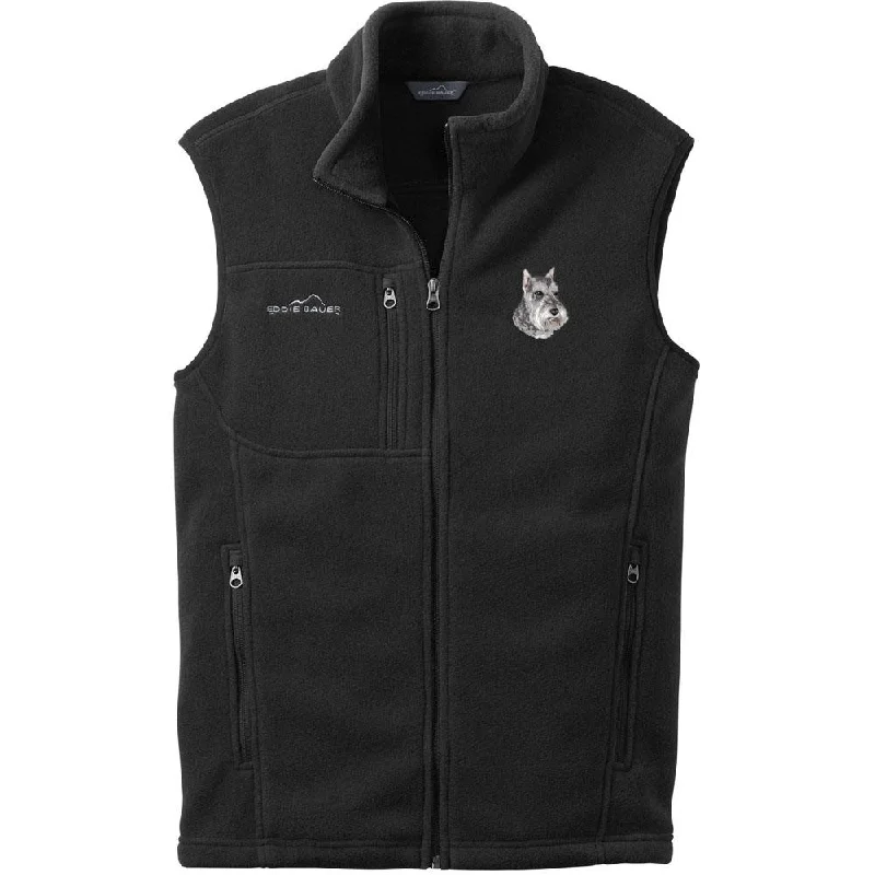 Schnauzer Embroidered Mens Fleece Vest