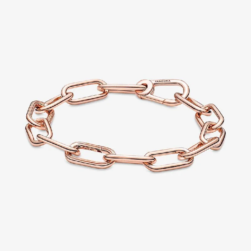 PANDORA : Pandora ME Link Chain Bracelet with 3 Connectors in Rose Gold